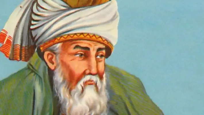 Jalāl ad-Dīn Muhammad Rūmī (Persian: جلال‌الدین محمد رومی), also known as Jalāl ad-Dīn Muhammad Balkhī (جلال‌الدین محمد بلخى), Mawlānā (مولانا, our master), Mevlânâ, Mevlevî (مولوی Mawlawī, my master), and more popularly simply as Rūmī (1207 – 17 December 1273), was a 13th-century Persian poet. “On the seeker’s path, wise men and fools are one. // In His love, brothers and strangers are one. // Go on! Drink the wine of the Beloved! // In that faith, Muslims and pagans are one.”